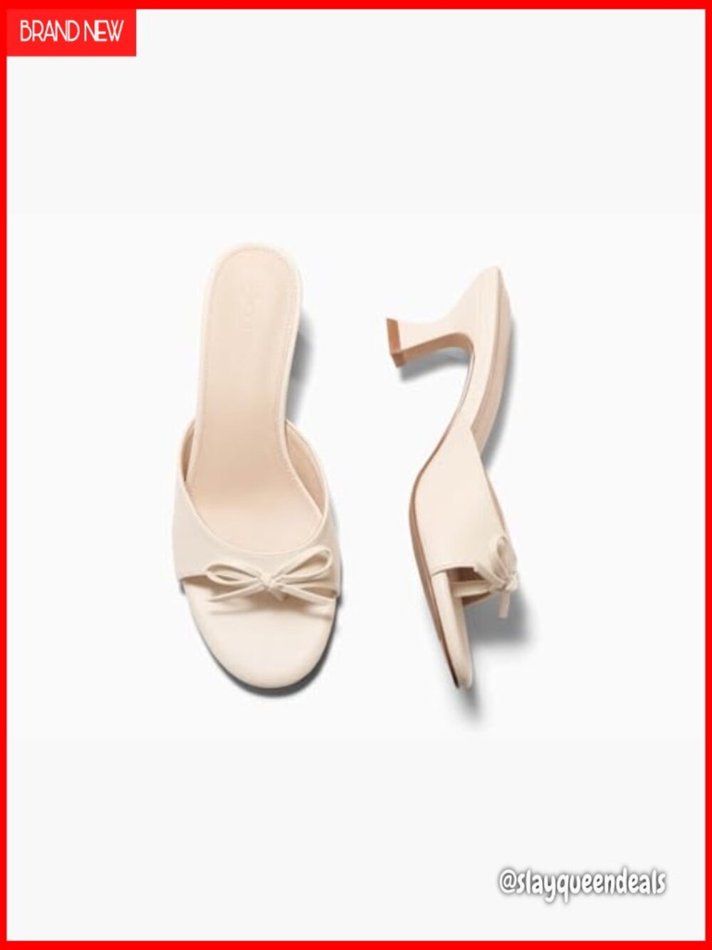 Kitten Heels Sandals Bow Mules Open Toe Slide Dressy Summer Shoes - Picture 4 of 7